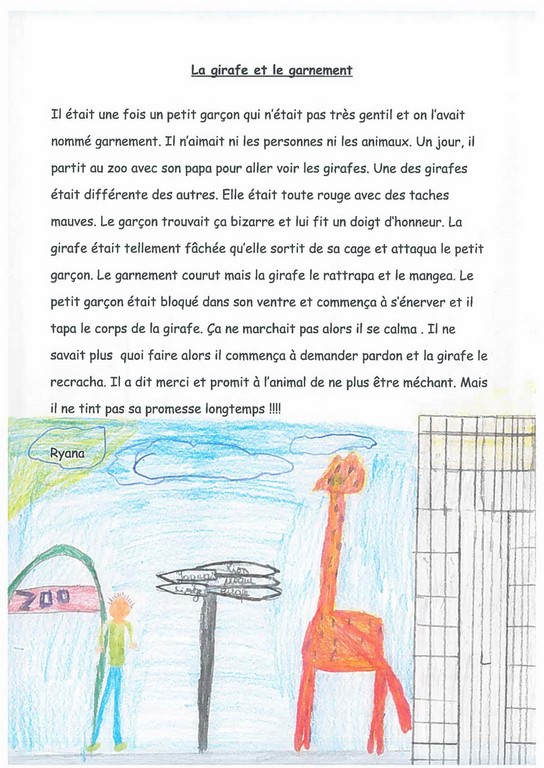 la girafe et le garnement